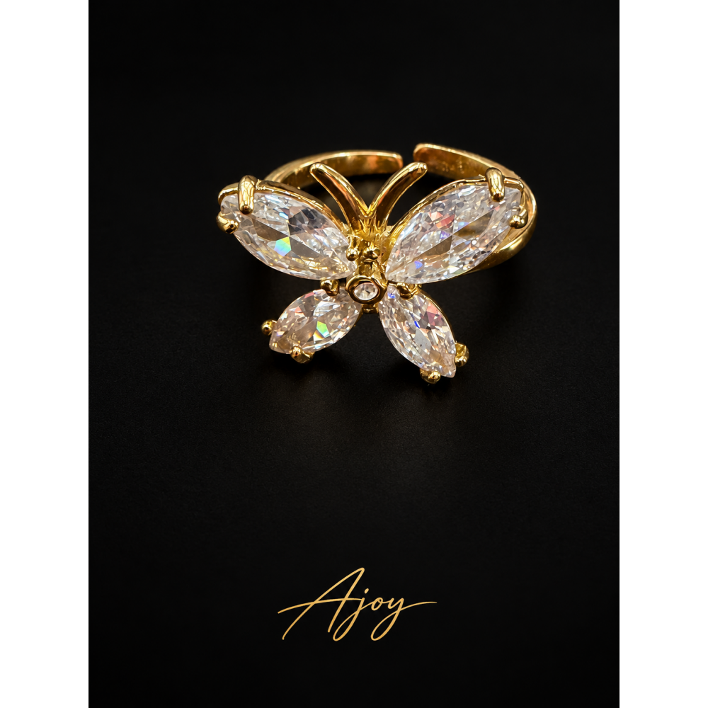 Inel Butterfly Kiss White Inel Butterfly Kiss White