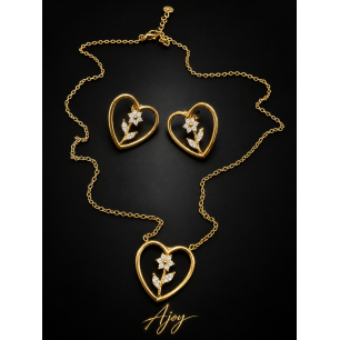 Set Cuore In Fiore Bianco