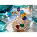Broșă Rainbow Swan