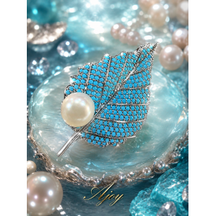 Broșă Pearl of the Leaf 