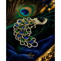 Broșă Emerald Peacock