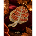 Broșă Amber Leaf