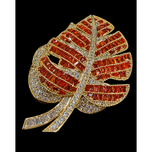Broșă Amber Leaf