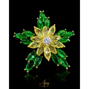 Broșă Lime Petal