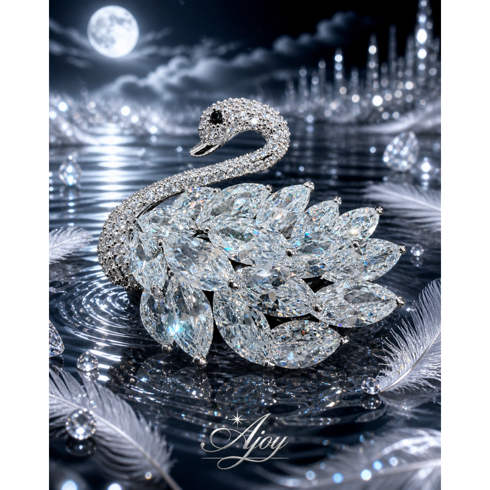 Broșă Swan of Light