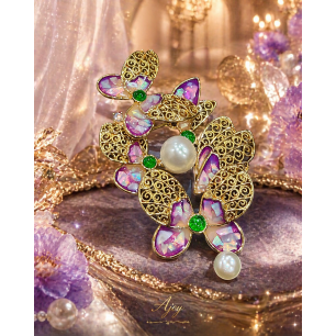 Broșă Violet Butterflies