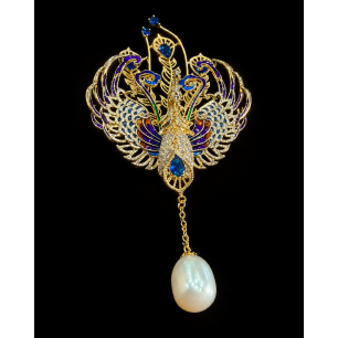 Broșă Majestic Peacock