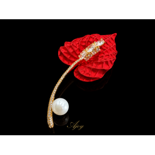 Broșă Scarlet Anthurium