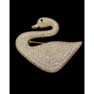 Broșă Golden Swan