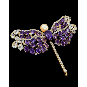 Broșă Lavender Dragonfly