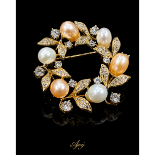 Broșă Royal Pearl Halo