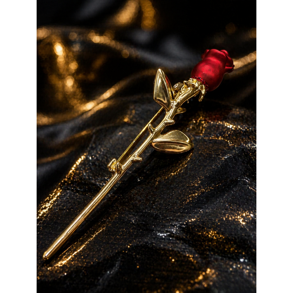 Broșă Red Rose