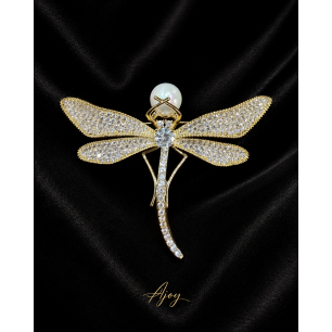 Broșă Pearl Wing Dragonfly