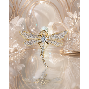 Broșă Pearl Wing Dragonfly