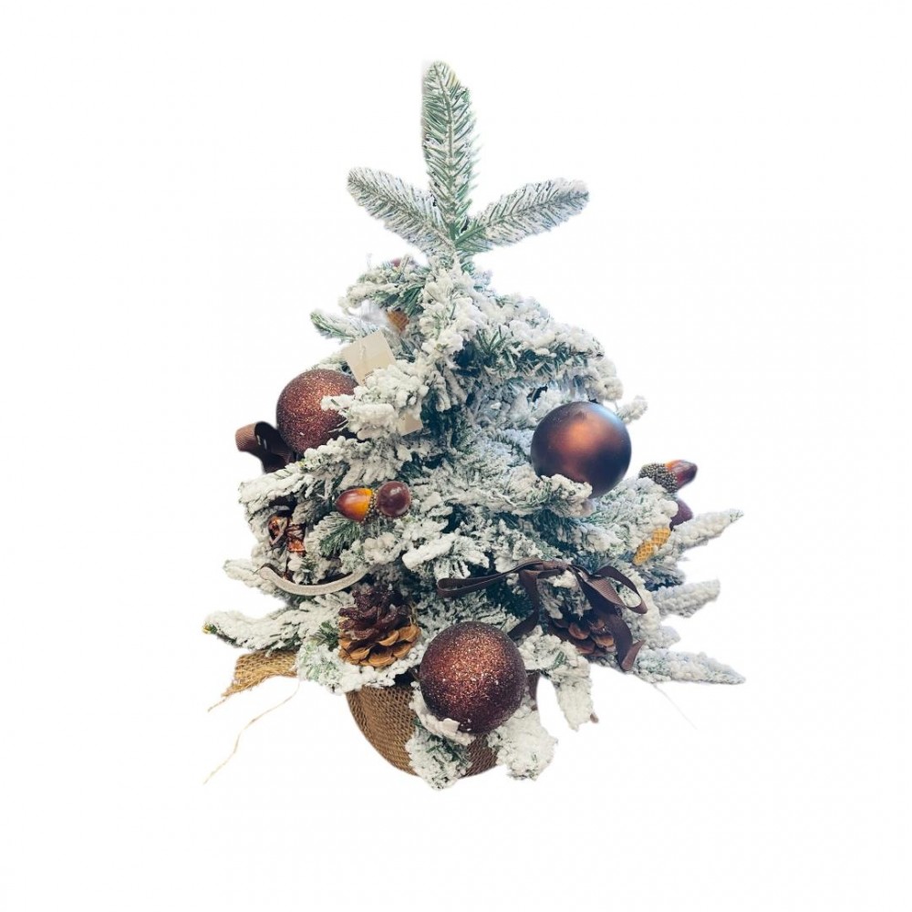 Bradut Artificial cu Ghinde si Globuri Maronii Bradut Artificial cu Ghinde si Globuri Maronii